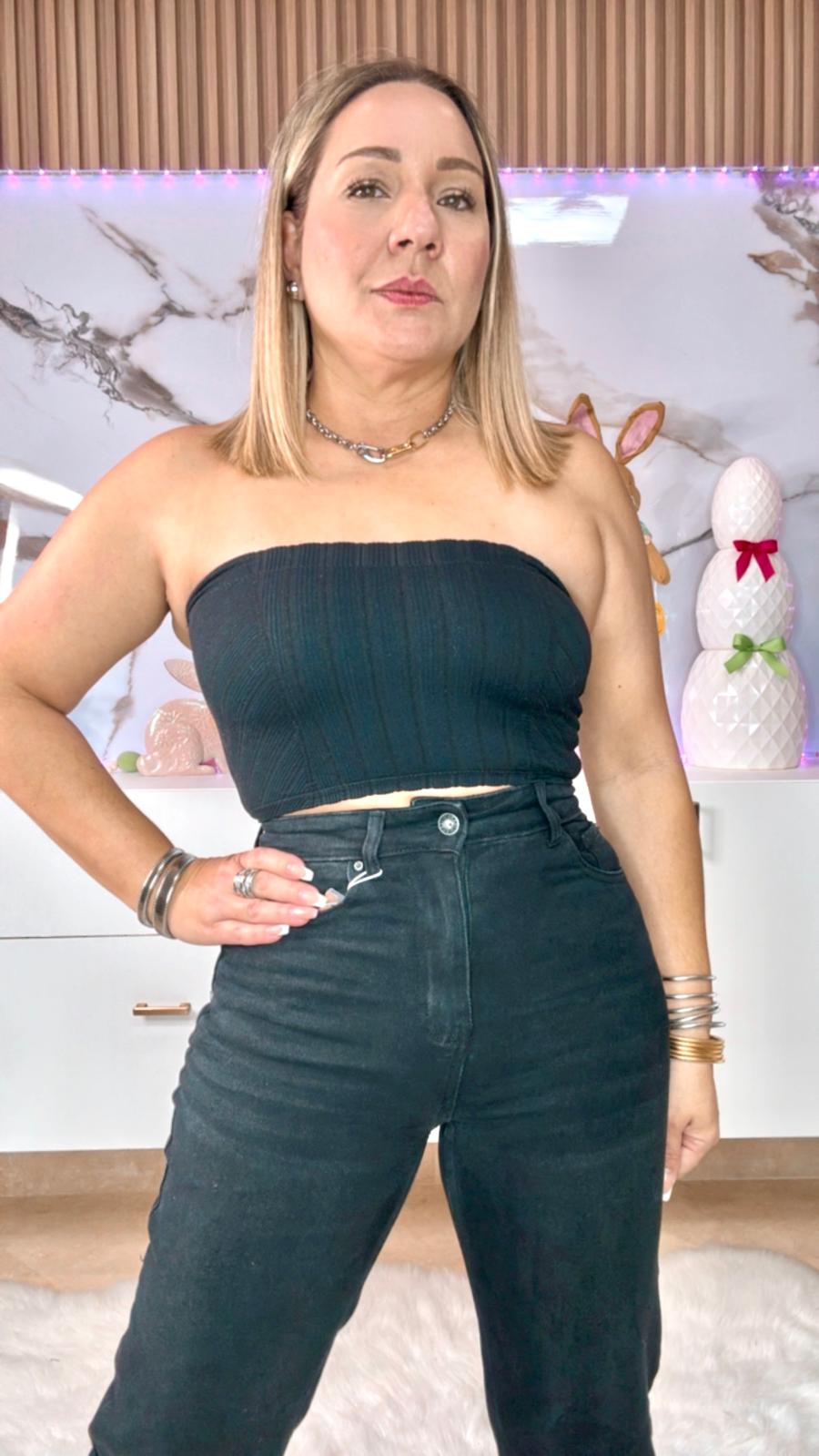 Straight Leg Black Jeans