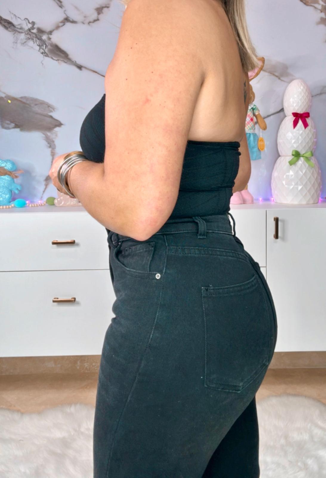 Straight Leg Black Jeans