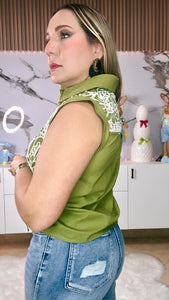 Olive Lace Top
