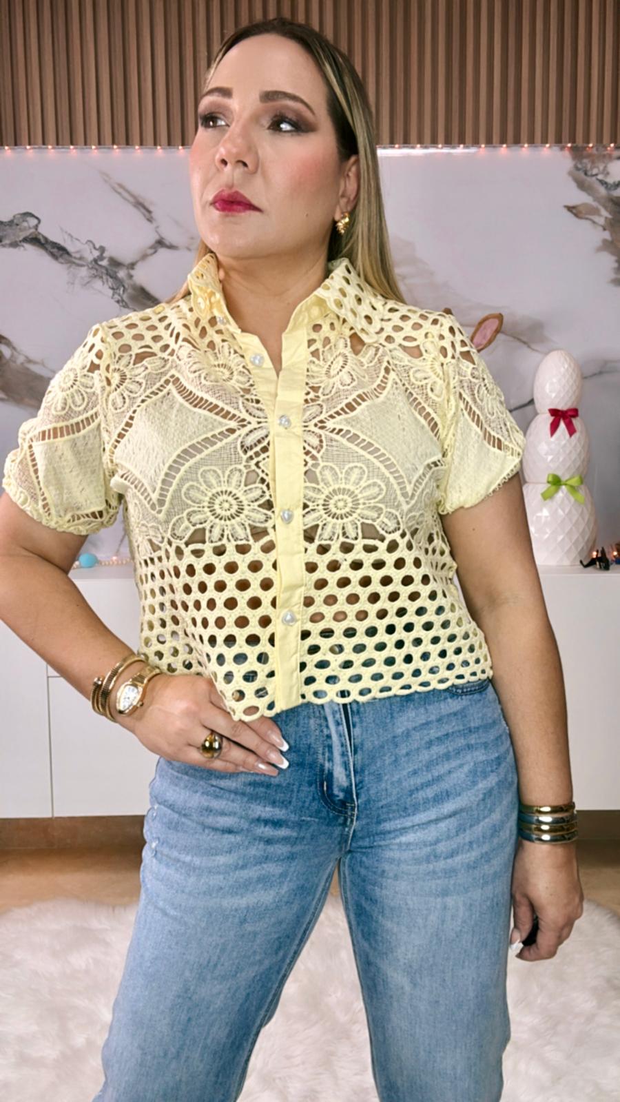 Yellow Lace Top