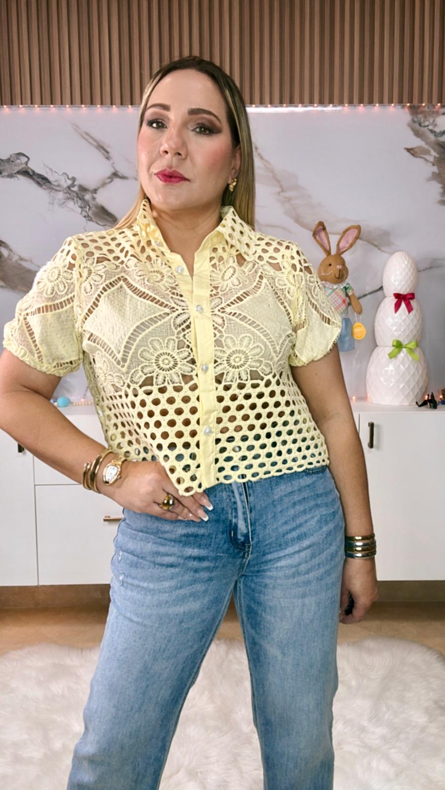 Yellow Lace Top