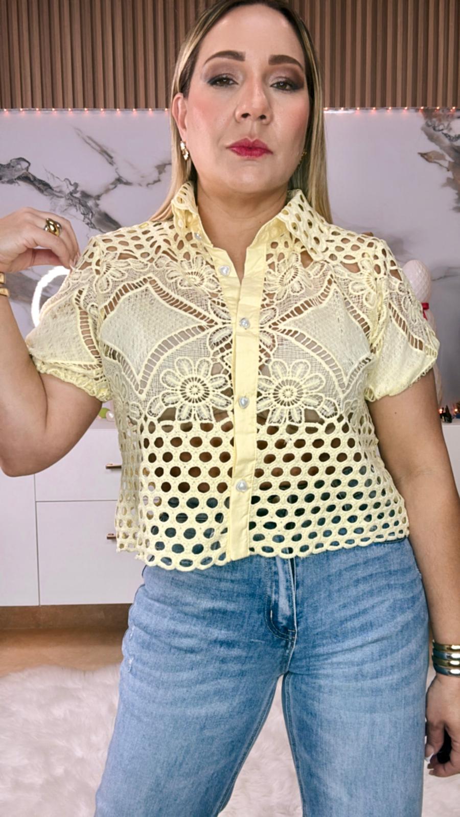 Yellow Lace Top