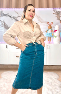 Denim Maxi Skirt