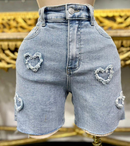 Denim Short Heart