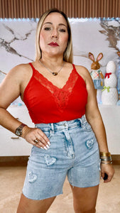 Denim Short Heart