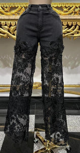 Contrast Lace Jeans
