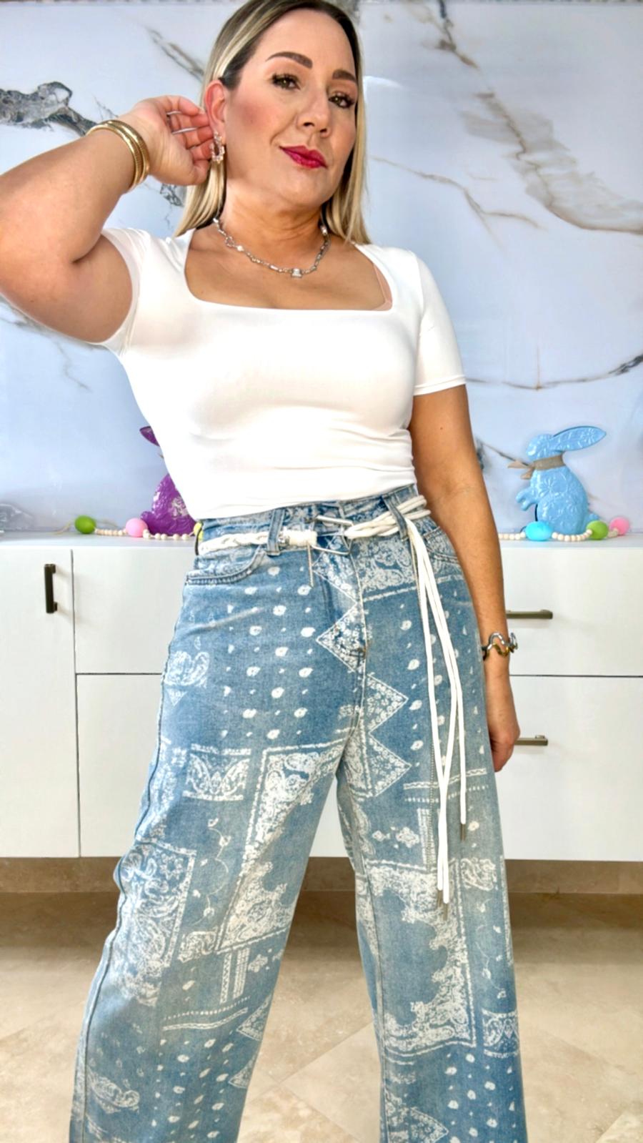 Lace Paint Jeans