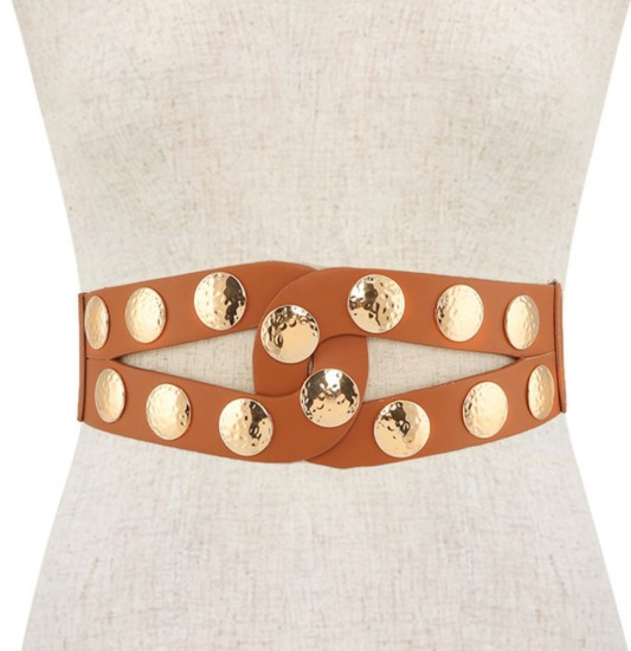 Metal Stud Accent Elastic Corset Belt
