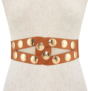 Metal Stud Accent Elastic Corset Belt