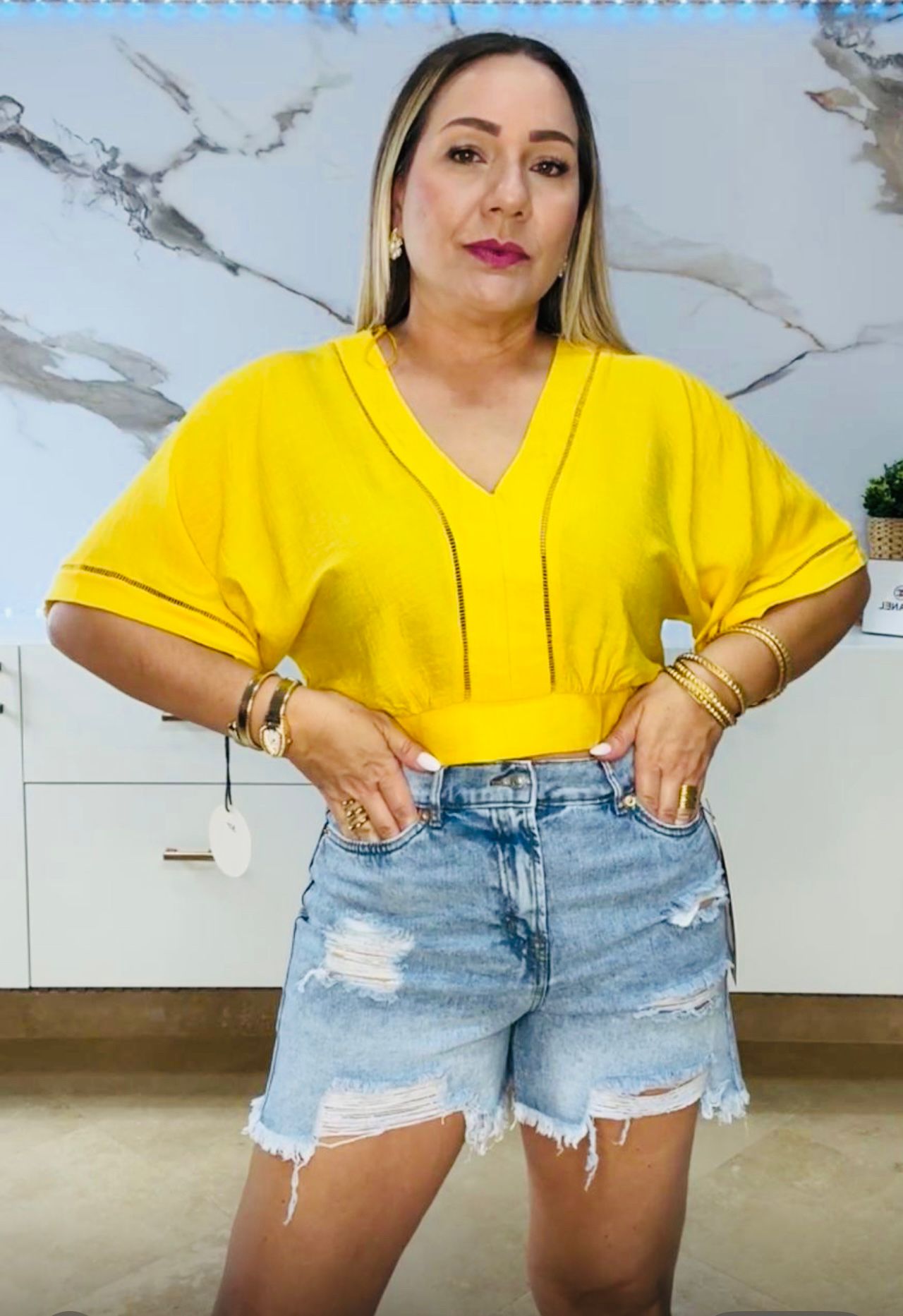 Fatima Denim Short