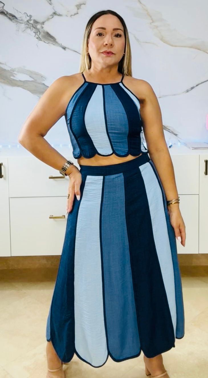 Sara Skirt Denim Set