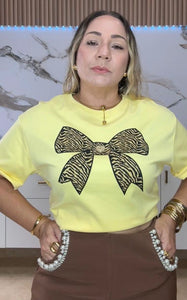 Animal Print Bow Top