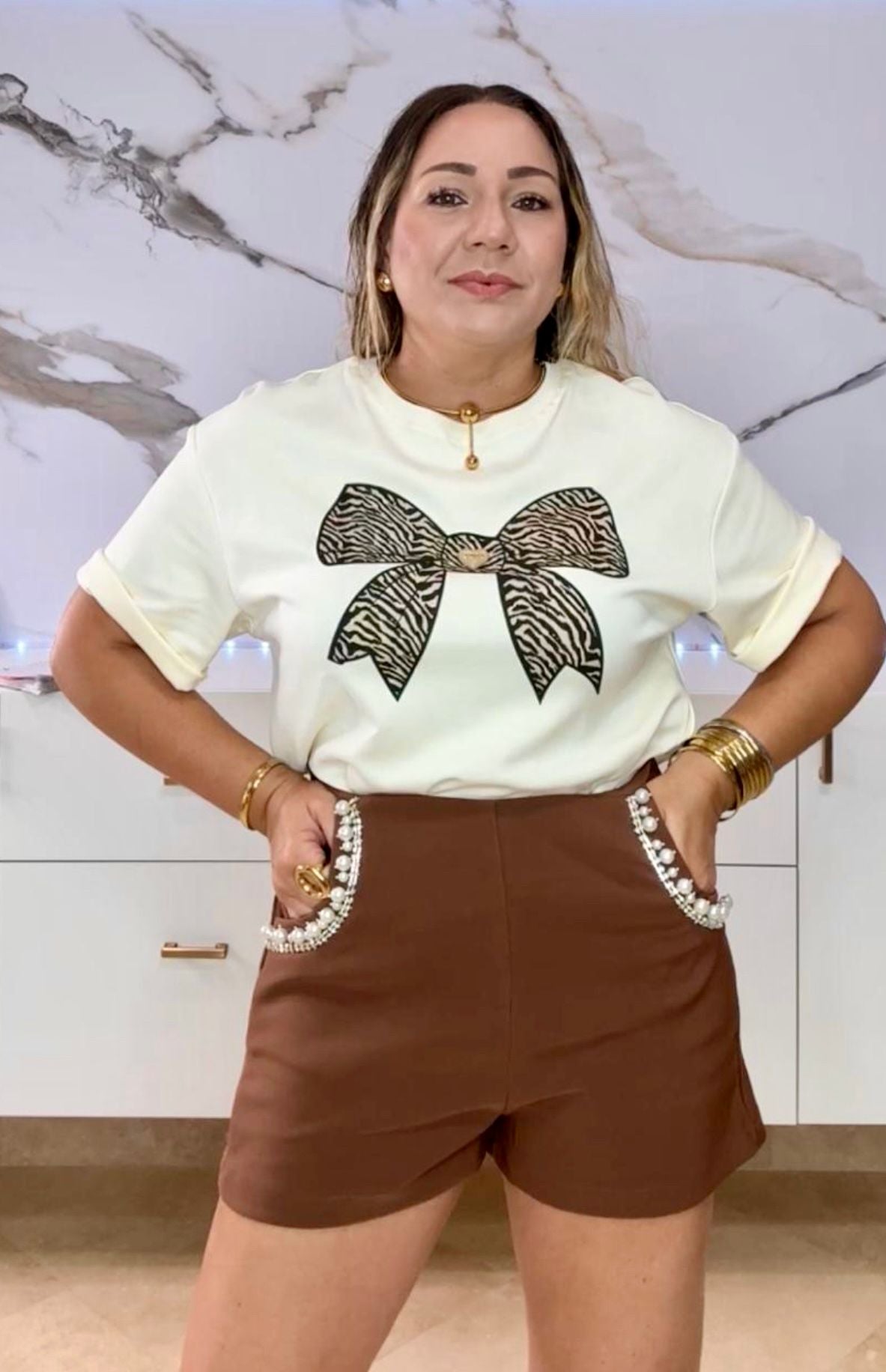 Animal Print Bow Top