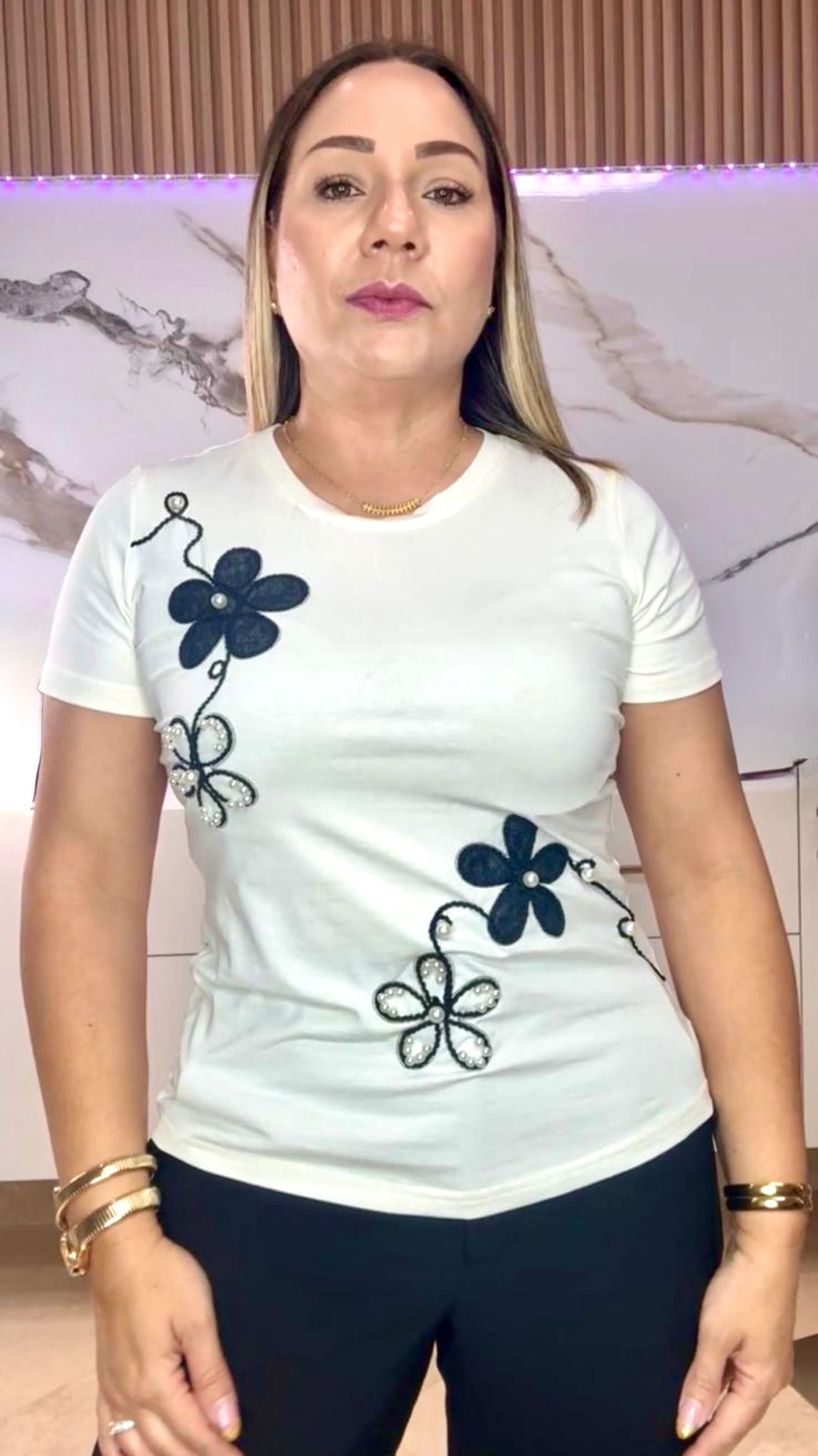 Black Flower Top
