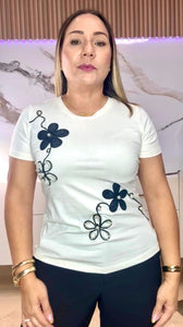 Black Flower Top